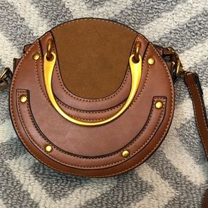 Brown Circle Cross body handbag